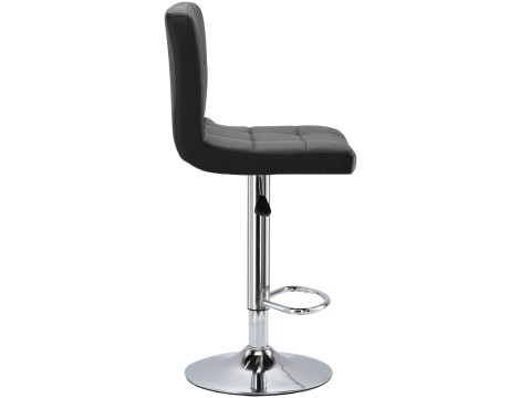 Krzesło barowe kosmetyczne fryzjerske fotel z oparciem czarne - 2