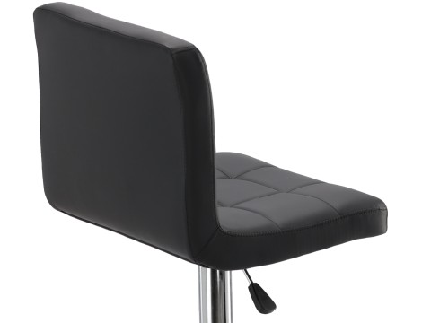 Krzesło barowe kosmetyczne fryzjerske fotel z oparciem czarne - 4