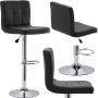 Krzesło barowe kosmetyczne fryzjerske fotel z oparciem czarne