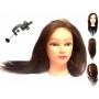 Główka głowa fryzjerska damska treningowa 65cm włos naturalny uchwyt