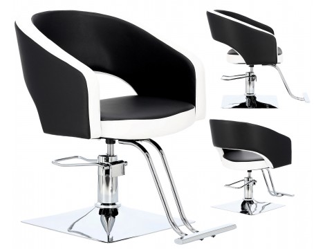 Fotel fryzjerski Greta hydrauliczny obrotowy do salonu fryzjerskiego podnóżek chromowany krzesło fryzjerskie