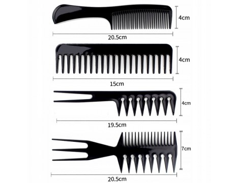 Zestaw 10 grzebieni grzebień fryzjerskich + etui czarne - 4