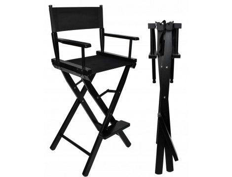 Krzesło fotel do make-up kosmetyczne z oparciem fotel gabinet SPA praktyczne składane drewniane