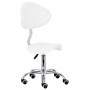 Taboret kosmetyczny siodło krzesło z oparciem biały - 2
