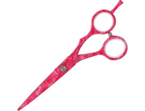 Wolf zestaw fryzjerski degażówki i nożyczki praworęczne 5,5 + futerał grzebienie, Pink Rose offset fryzjerskie do strzyżenia włosów do salonu linia classic - 2