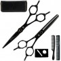 WOLF zestaw fryzjerski degażówki i nożyczki praworęczne 6 + futerał grzebienie fryzjerskie do strzyżenia włosów do salonu linia Superior