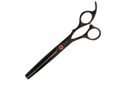 GEPARD zestaw fryzjerski degażówki 6,5  + 2x nożyczki + nożyczki gięte praworęczne groomerskie 7,0 + futerał + stalowy grzebień fryzjerski do strzyżenia włosów do salonu Superior - 2