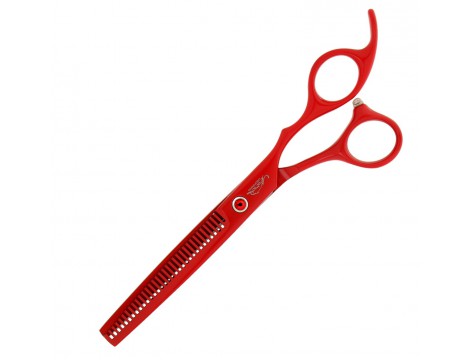 GEPARD zestaw fryzjerski degażówki 6,5 + 2x nożyczki + nożyczki gięte praworęczne groomerskie 7,0 + futerał + stalowy grzebień fryzjerski do strzyżenia włosów do salonu Superior - 2