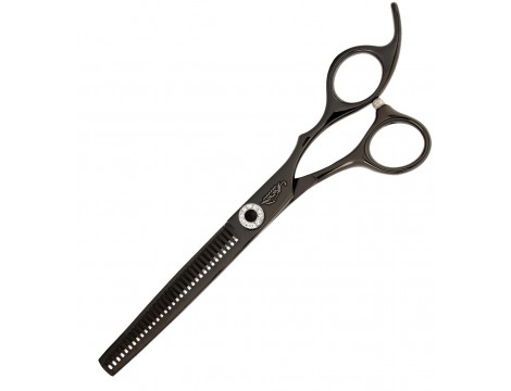 GEPARD zestaw fryzjerski degażówki i nożyczki + nożyczki gięte w górę praworęczne groomerskie 7,0 + futerał stalowy grzebień do strzyżenia włosów do salonu z serii Superior - 2