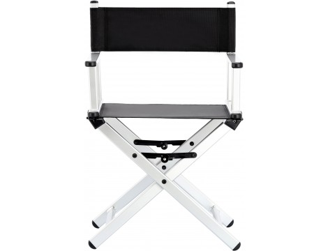 Krzesło z oparciem składane fotel do makijażu wizażu make-up aluminium lekkie MAKE-UP-02-CICI-SILVER - 4