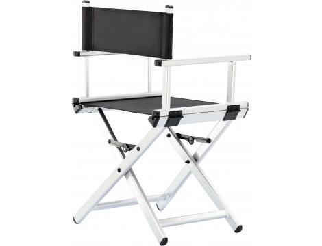 Krzesło z oparciem składane fotel do makijażu wizażu make-up aluminium lekkie MAKE-UP-02-CICI-SILVER - 3