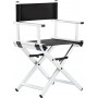 Krzesło z oparciem składane fotel do makijażu wizażu make-up aluminium lekkie MAKE-UP-02-CICI-SILVER - 2