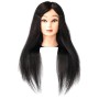 Główka treningowa Jessica 65 cm black, włos naturalny + uchwyt, fryzjerska do czesania, głowa do ćwiczeń - 2