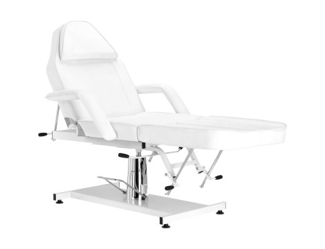 Fotel hydrauliczny kosmetyczny Isaiah obrotowy spa łóżko leżanka do salonu kosmetycznego biały - 6
