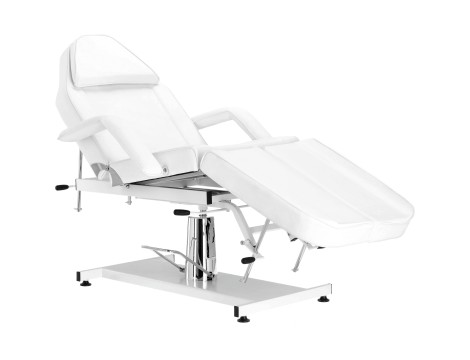 Fotel hydrauliczny kosmetyczny Isaiah obrotowy spa łóżko leżanka do salonu kosmetycznego biały - 7