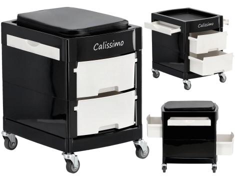 Pomocnik fryzjerski wózek stolik na kółkach do farbowania X16-1 do salonu kosmetycznego szafka z szufladami
