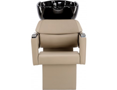 Gaja Grey zestaw szara myjnia fryzjerska armatura z czarną misą ceramiczną i 2x fotel fryzjerski hydrauliczny z podnóżkiem do salonu fryzjerskiego bateria słuchawka - 5