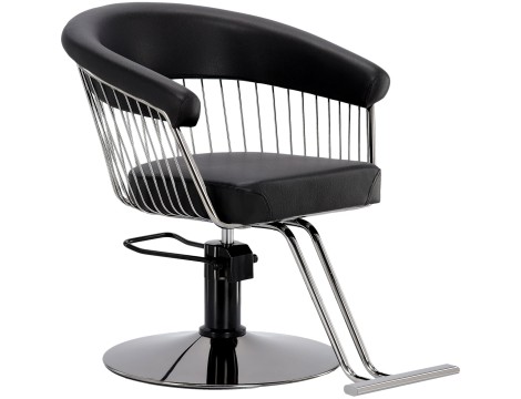 Fotel fryzjerski Zoe hydrauliczny obrotowy do salonu fryzjerskiego podnóżek chromowany krzesło fryzjerskie - 2