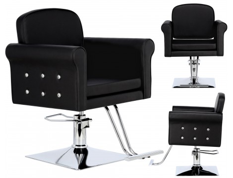 Fotel fryzjerski Milo hydrauliczny obrotowy do salonu fryzjerskiego podnóżek chromowany krzesło fryzjerskie