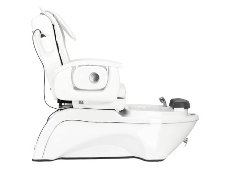 Fotel kosmetyczny elektryczny z masażem do pedicure stóp do salonu SPA biały - 3
