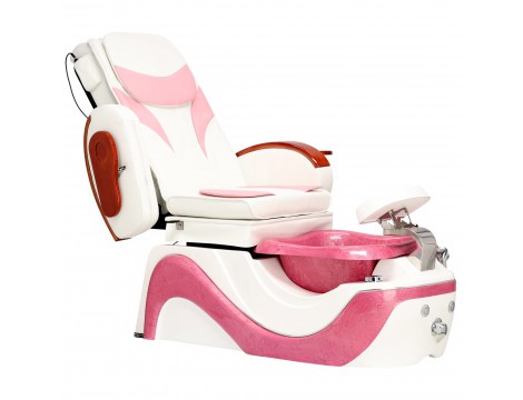 Fotel kosmetyczny elektryczny z masażem do pedicure stóp do salonu SPA biały - 5