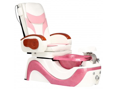 Fotel kosmetyczny elektryczny z masażem do pedicure stóp do salonu SPA biały - 2
