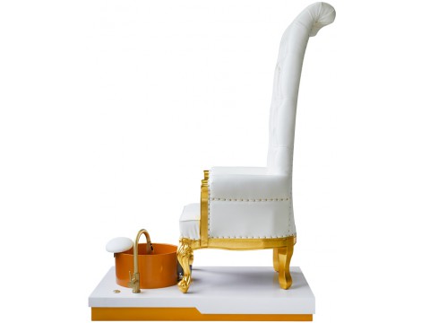 Fotel kosmetyczny klasyczny z hydromasażem do pedicure stóp do salonu SPA biały - 3