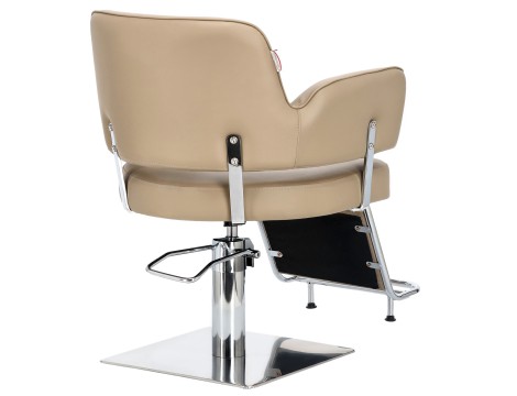 Fotel fryzjerski Austin hydrauliczny obrotowy do salonu fryzjerskiego podnóżek chromowany krzesło fryzjerskie - 4