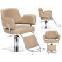 Fotel fryzjerski Austin hydrauliczny obrotowy do salonu fryzjerskiego podnóżek chromowany krzesło fryzjerskie