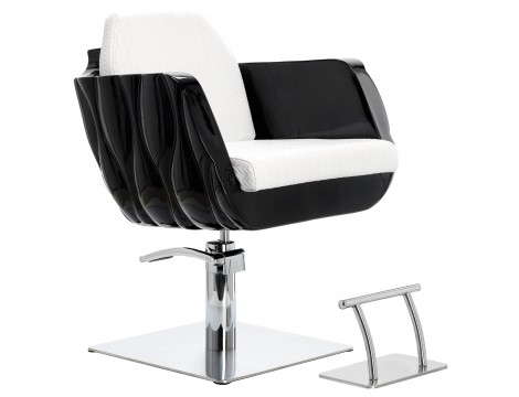 Fotel fryzjerski Amir hydrauliczny obrotowy do salonu fryzjerskiego podnóżek chromowany krzesło fryzjerskie - 2
