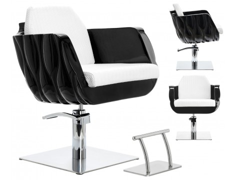 Fotel fryzjerski Amir hydrauliczny obrotowy do salonu fryzjerskiego podnóżek chromowany krzesło fryzjerskie