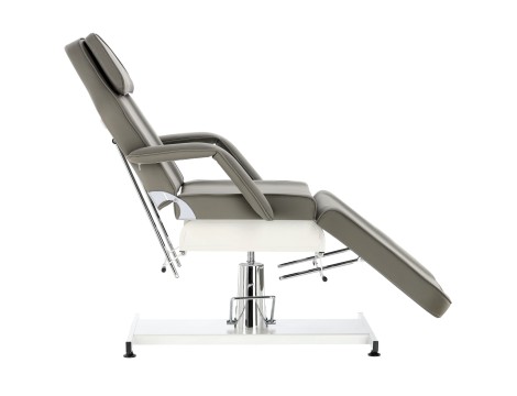 Fotel hydrauliczny kosmetyczny Josiah obrotowy spa łóżko leżanka do salonu kosmetycznego szary - 3