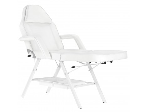 Fotel kosmetyczny klasyczny z kuwetami leżanka SPA biały - 5