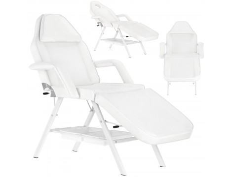 Fotel kosmetyczny klasyczny z kuwetami leżanka SPA biały