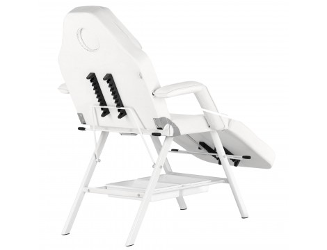 Fotel kosmetyczny klasyczny z kuwetami leżanka SPA biały - 8
