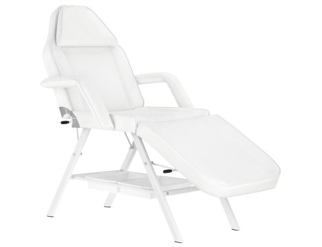 Fotel kosmetyczny klasyczny z kuwetami leżanka SPA biały - 2