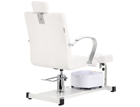 Fotel kosmetyczny do pedicure Luis z masażerem stóp do salonu spa biały - 4