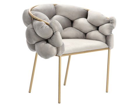 Fotel z oparciem krzesło poduszka do salonu poczekalnia szary - 2