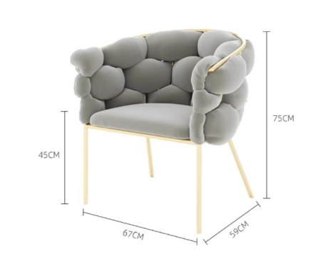 Fotel z oparciem krzesło poduszka do salonu poczekalnia szary - 6