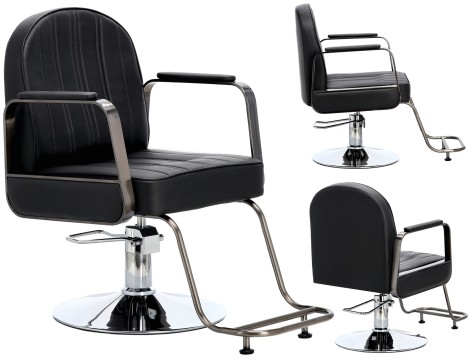 Fotel fryzjerski Drake hydrauliczny obrotowy do salonu fryzjerskiego podnóżek chromowany krzesło fryzjerskie