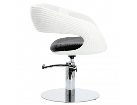 Fotel fryzjerski hydrauliczny obrotowy do salonu fryzjerskiego podnóżek chromowany krzesło fryzjerskie - 3