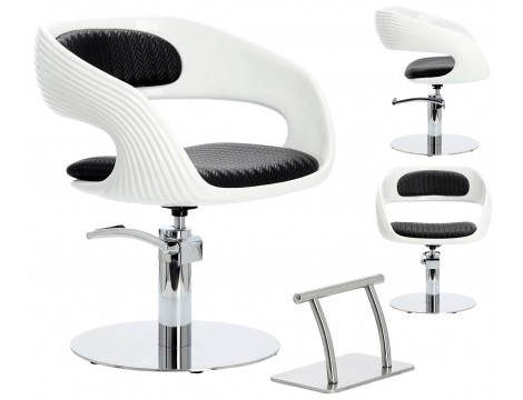 Fotel fryzjerski hydrauliczny obrotowy do salonu fryzjerskiego podnóżek chromowany krzesło fryzjerskie