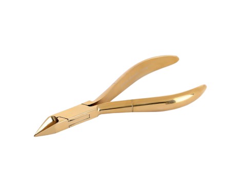 Cążki cęgi do grubych wrastających paznokci skórek obcinaczki nożyczki manicure gabinet SPA złote - 2