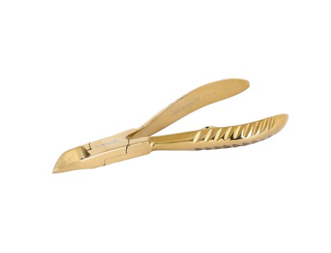 Cążki cęgi do grubych wrastających paznokci skórek obcinaczki nożyczki manicure gabinet SPA złote - 3