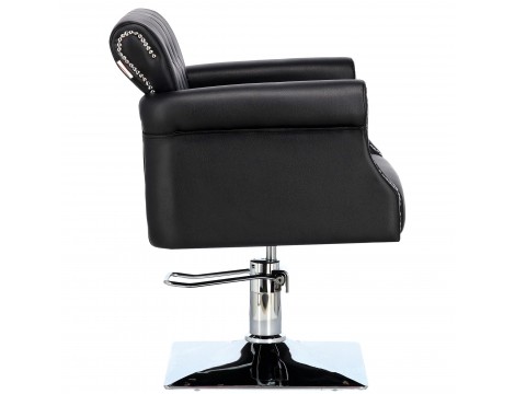 Zestaw czarny myjnia fryzjerska Kiva i 2x fotel fryzjerski hydrauliczny obrotowy do salonu fryzjerskiego myjka ruchoma misa ceramiczna armatura bateria słuchawka - 5