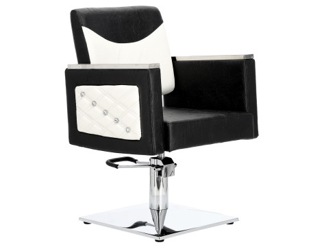 Fotel fryzjerski Eve hydrauliczny obrotowy do salonu fryzjerskiego podnóżek chromowany krzesło fryzjerskie