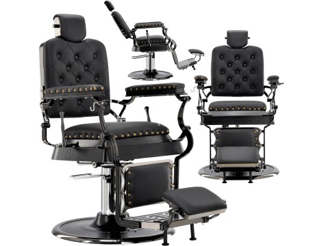 Fotel fryzjerski barberski hydrauliczny do salonu fryzjerskiego barber shop Leonardo Barberking w 24H produkt złożony