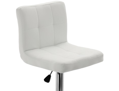 Krzesło barowe kosmetyczne fryzjerskie fotel z oparciem białe produkt złożony - 4