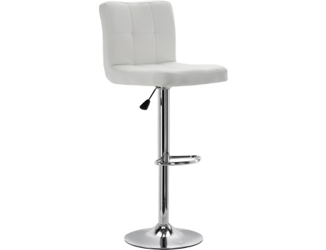 Krzesło barowe kosmetyczne fryzjerskie fotel z oparciem białe produkt złożony - 2