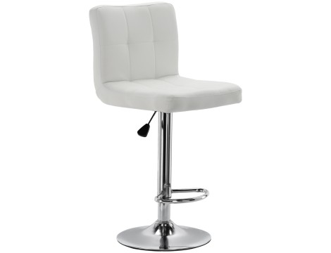 Krzesło barowe kosmetyczne fryzjerskie fotel z oparciem białe produkt złożony - 6